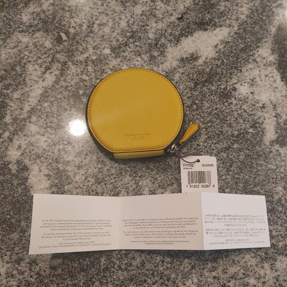 Coach Coin Purse - Emoji Eyes - Yellow Leather - Picture 13 of 15